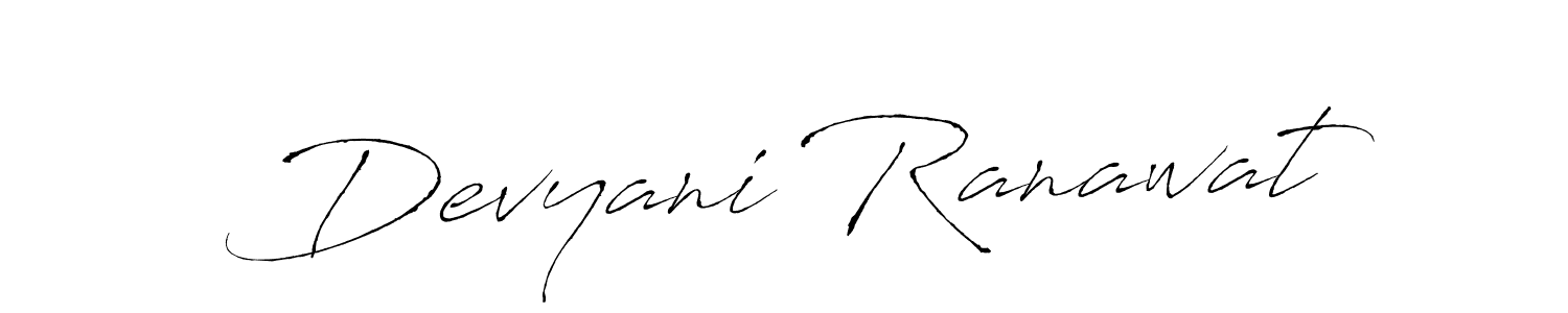 Design your own signature with our free online signature maker. With this signature software, you can create a handwritten (Antro_Vectra) signature for name Devyani Ranawat. Devyani Ranawat signature style 6 images and pictures png