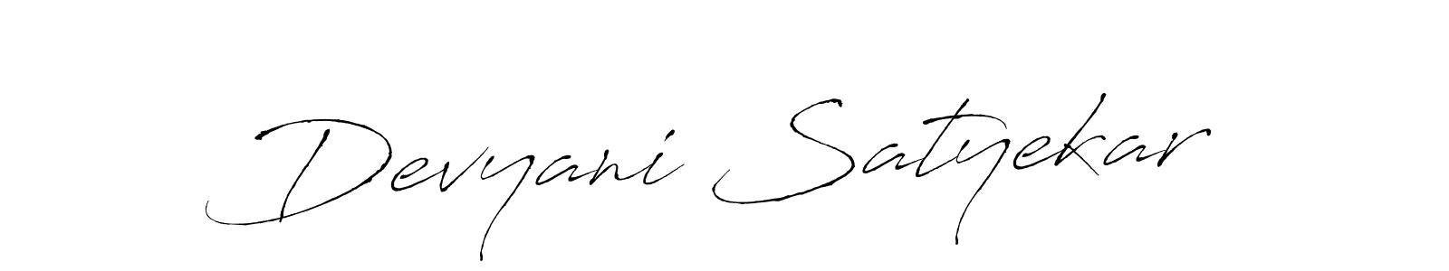 How to make Devyani Satyekar signature? Antro_Vectra is a professional autograph style. Create handwritten signature for Devyani Satyekar name. Devyani Satyekar signature style 6 images and pictures png