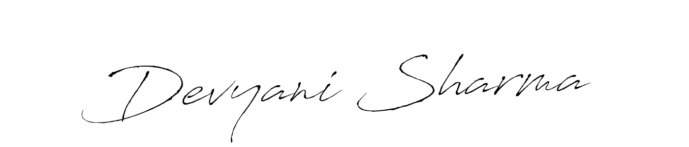 Make a beautiful signature design for name Devyani Sharma. With this signature (Antro_Vectra) style, you can create a handwritten signature for free. Devyani Sharma signature style 6 images and pictures png