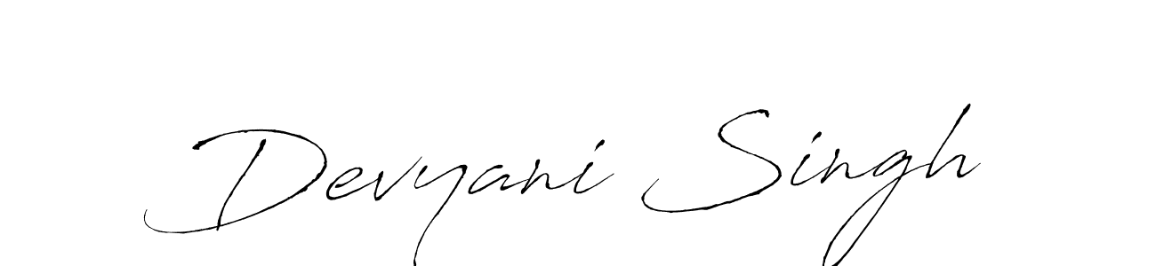 How to make Devyani Singh name signature. Use Antro_Vectra style for creating short signs online. This is the latest handwritten sign. Devyani Singh signature style 6 images and pictures png