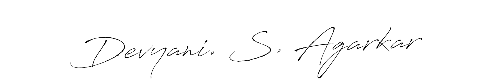 You can use this online signature creator to create a handwritten signature for the name Devyani. S. Agarkar. This is the best online autograph maker. Devyani. S. Agarkar signature style 6 images and pictures png