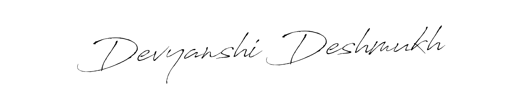 How to make Devyanshi Deshmukh name signature. Use Antro_Vectra style for creating short signs online. This is the latest handwritten sign. Devyanshi Deshmukh signature style 6 images and pictures png