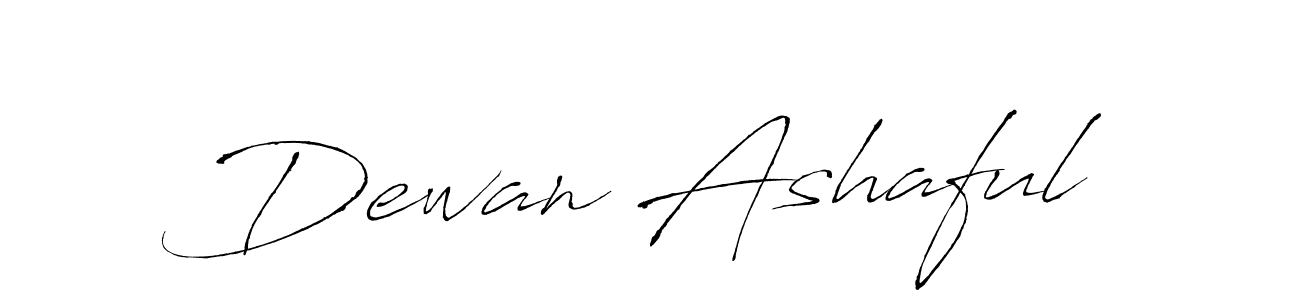 How to make Dewan Ashaful name signature. Use Antro_Vectra style for creating short signs online. This is the latest handwritten sign. Dewan Ashaful signature style 6 images and pictures png