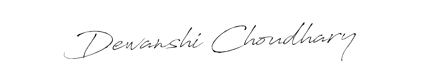 How to make Dewanshi Choudhary name signature. Use Antro_Vectra style for creating short signs online. This is the latest handwritten sign. Dewanshi Choudhary signature style 6 images and pictures png