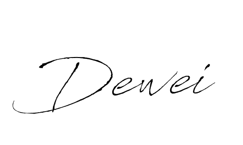 Use a signature maker to create a handwritten signature online. With this signature software, you can design (Antro_Vectra) your own signature for name Dewei. Dewei signature style 6 images and pictures png