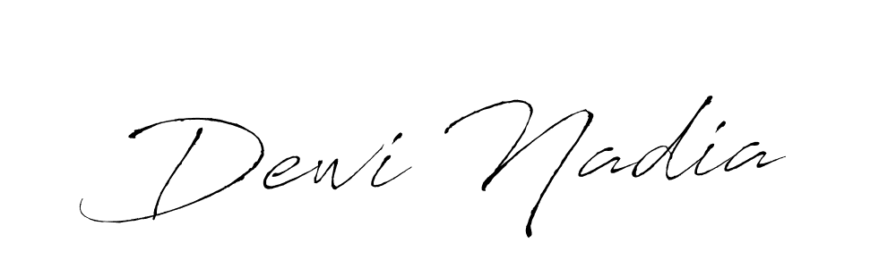 Design your own signature with our free online signature maker. With this signature software, you can create a handwritten (Antro_Vectra) signature for name Dewi Nadia. Dewi Nadia signature style 6 images and pictures png