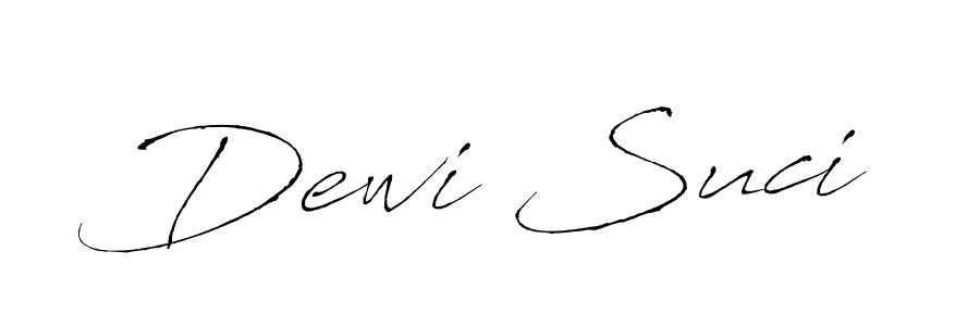 Design your own signature with our free online signature maker. With this signature software, you can create a handwritten (Antro_Vectra) signature for name Dewi Suci. Dewi Suci signature style 6 images and pictures png