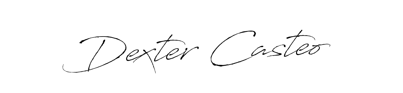 The best way (Antro_Vectra) to make a short signature is to pick only two or three words in your name. The name Dexter Casteo include a total of six letters. For converting this name. Dexter Casteo signature style 6 images and pictures png