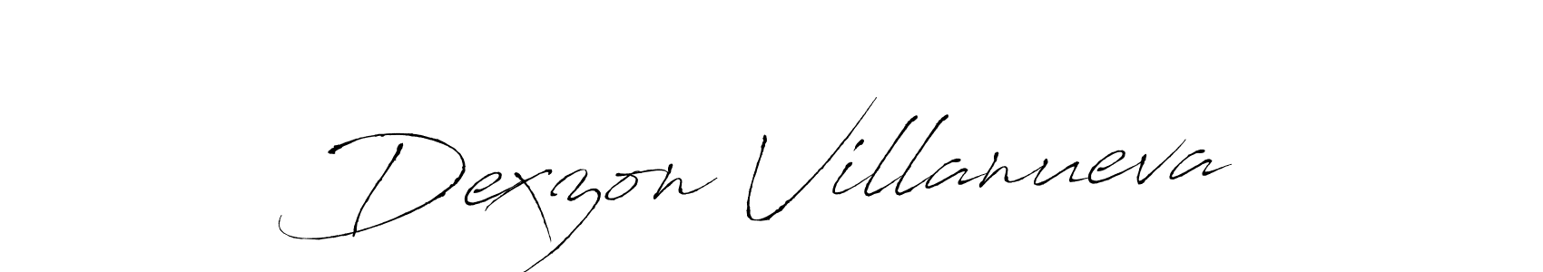 Create a beautiful signature design for name Dexzon Villanueva. With this signature (Antro_Vectra) fonts, you can make a handwritten signature for free. Dexzon Villanueva signature style 6 images and pictures png