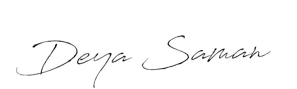 Create a beautiful signature design for name Deya Saman. With this signature (Antro_Vectra) fonts, you can make a handwritten signature for free. Deya Saman signature style 6 images and pictures png