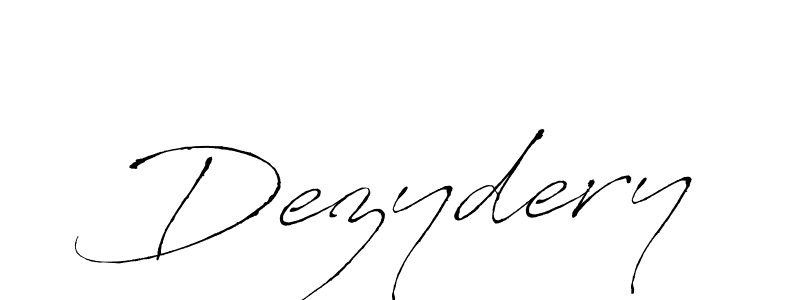 Use a signature maker to create a handwritten signature online. With this signature software, you can design (Antro_Vectra) your own signature for name Dezydery. Dezydery signature style 6 images and pictures png