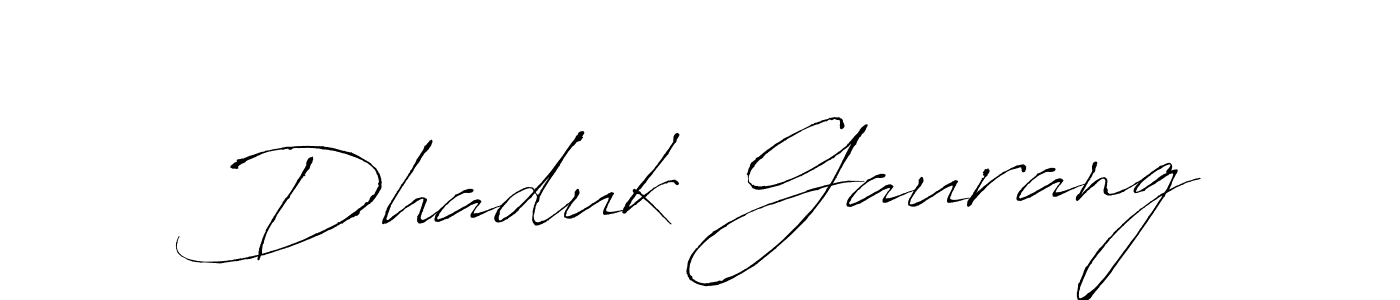How to make Dhaduk Gaurang name signature. Use Antro_Vectra style for creating short signs online. This is the latest handwritten sign. Dhaduk Gaurang signature style 6 images and pictures png