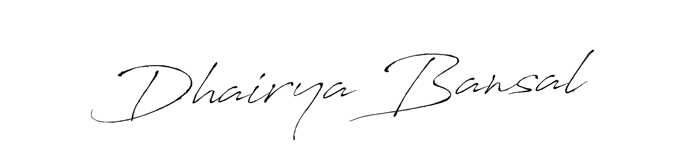 Design your own signature with our free online signature maker. With this signature software, you can create a handwritten (Antro_Vectra) signature for name Dhairya Bansal. Dhairya Bansal signature style 6 images and pictures png