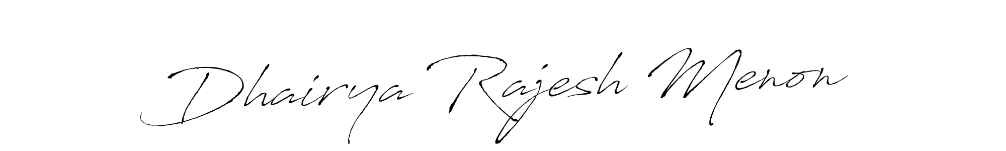 It looks lik you need a new signature style for name Dhairya Rajesh Menon. Design unique handwritten (Antro_Vectra) signature with our free signature maker in just a few clicks. Dhairya Rajesh Menon signature style 6 images and pictures png