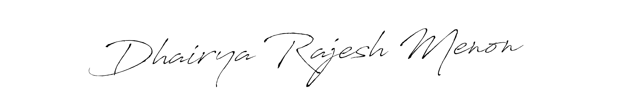 Create a beautiful signature design for name Dhairya Rajesh Menon. With this signature (Antro_Vectra) fonts, you can make a handwritten signature for free. Dhairya Rajesh Menon signature style 6 images and pictures png