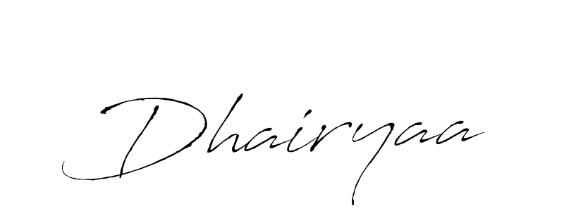 Dhairyaa stylish signature style. Best Handwritten Sign (Antro_Vectra) for my name. Handwritten Signature Collection Ideas for my name Dhairyaa. Dhairyaa signature style 6 images and pictures png