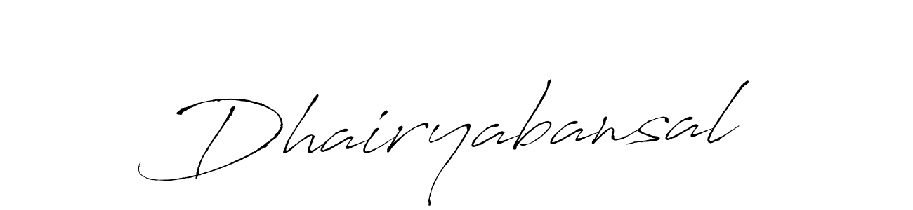 Design your own signature with our free online signature maker. With this signature software, you can create a handwritten (Antro_Vectra) signature for name Dhairyabansal. Dhairyabansal signature style 6 images and pictures png