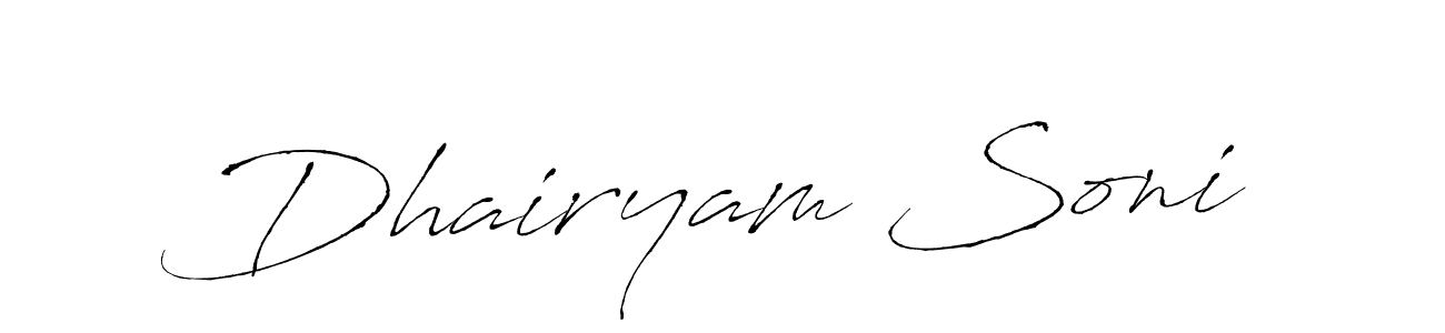 You can use this online signature creator to create a handwritten signature for the name Dhairyam Soni. This is the best online autograph maker. Dhairyam Soni signature style 6 images and pictures png