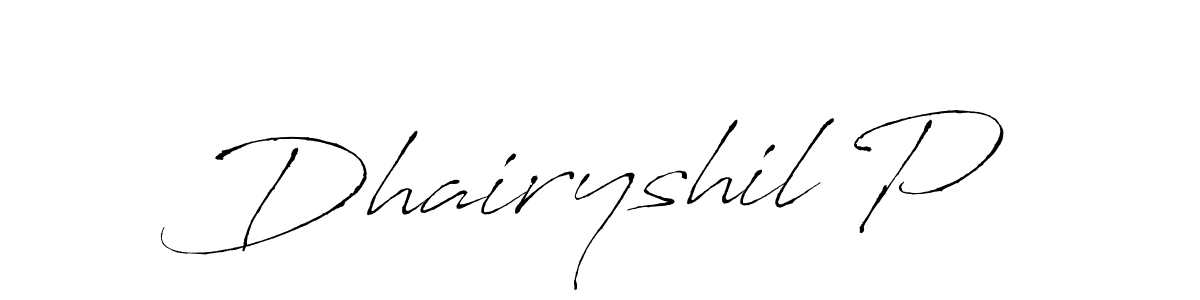 Also You can easily find your signature by using the search form. We will create Dhairyshil P name handwritten signature images for you free of cost using Antro_Vectra sign style. Dhairyshil P signature style 6 images and pictures png