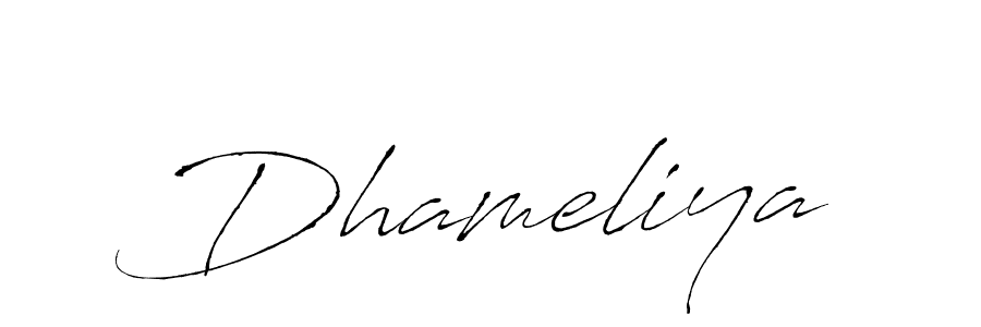 Use a signature maker to create a handwritten signature online. With this signature software, you can design (Antro_Vectra) your own signature for name Dhameliya. Dhameliya signature style 6 images and pictures png