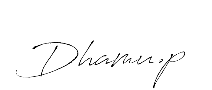 Create a beautiful signature design for name Dhamu.p. With this signature (Antro_Vectra) fonts, you can make a handwritten signature for free. Dhamu.p signature style 6 images and pictures png