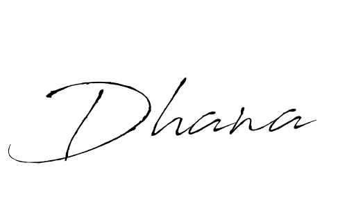 Use a signature maker to create a handwritten signature online. With this signature software, you can design (Antro_Vectra) your own signature for name Dhana. Dhana signature style 6 images and pictures png