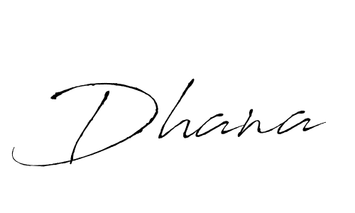 Use a signature maker to create a handwritten signature online. With this signature software, you can design (Antro_Vectra) your own signature for name Dhana. Dhana signature style 6 images and pictures png