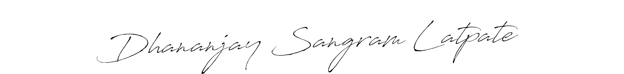 This is the best signature style for the Dhananjay Sangram Latpate name. Also you like these signature font (Antro_Vectra). Mix name signature. Dhananjay Sangram Latpate signature style 6 images and pictures png