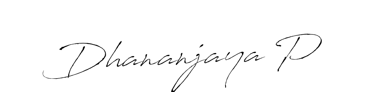 Create a beautiful signature design for name Dhananjaya P. With this signature (Antro_Vectra) fonts, you can make a handwritten signature for free. Dhananjaya P signature style 6 images and pictures png