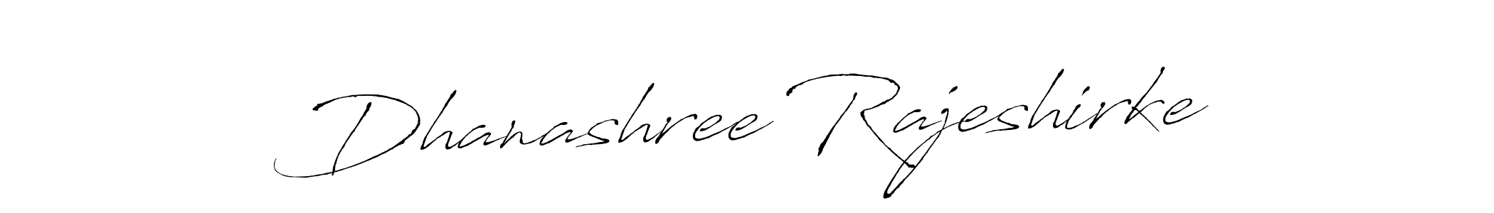 The best way (Antro_Vectra) to make a short signature is to pick only two or three words in your name. The name Dhanashree Rajeshirke include a total of six letters. For converting this name. Dhanashree Rajeshirke signature style 6 images and pictures png
