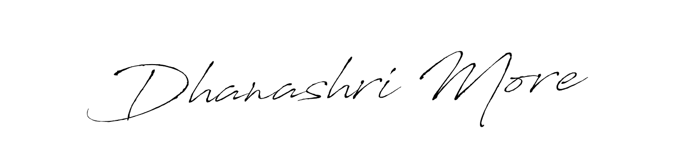 Use a signature maker to create a handwritten signature online. With this signature software, you can design (Antro_Vectra) your own signature for name Dhanashri More. Dhanashri More signature style 6 images and pictures png