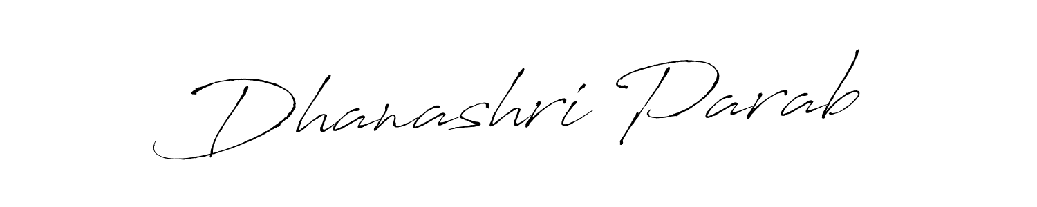 Design your own signature with our free online signature maker. With this signature software, you can create a handwritten (Antro_Vectra) signature for name Dhanashri Parab. Dhanashri Parab signature style 6 images and pictures png