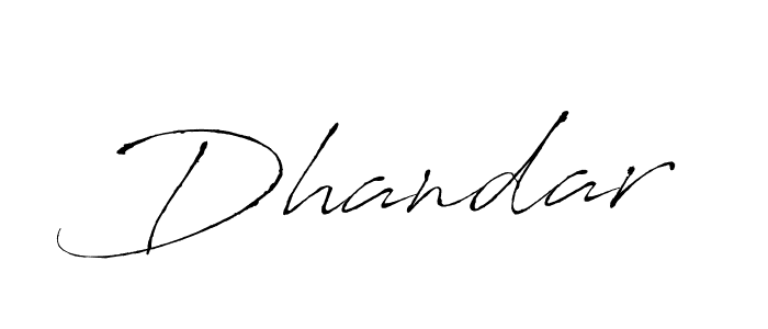 Use a signature maker to create a handwritten signature online. With this signature software, you can design (Antro_Vectra) your own signature for name Dhandar. Dhandar signature style 6 images and pictures png