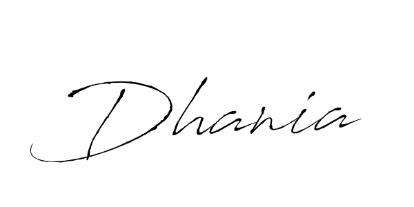 Design your own signature with our free online signature maker. With this signature software, you can create a handwritten (Antro_Vectra) signature for name Dhania. Dhania signature style 6 images and pictures png