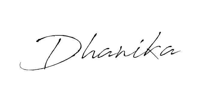 Design your own signature with our free online signature maker. With this signature software, you can create a handwritten (Antro_Vectra) signature for name Dhanika. Dhanika signature style 6 images and pictures png