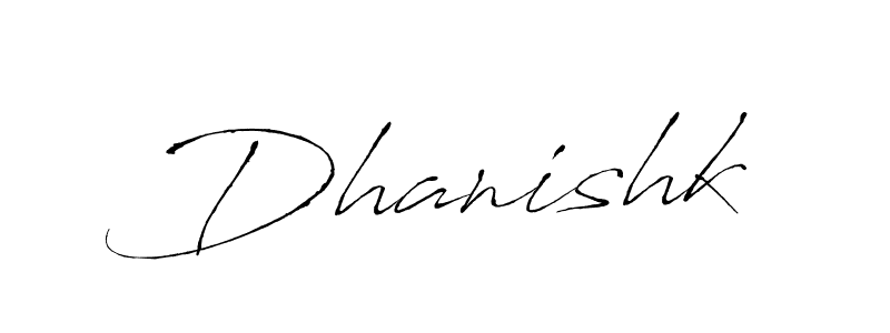 Make a beautiful signature design for name Dhanishk. With this signature (Antro_Vectra) style, you can create a handwritten signature for free. Dhanishk signature style 6 images and pictures png