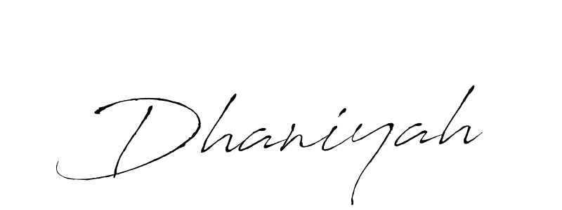 The best way (Antro_Vectra) to make a short signature is to pick only two or three words in your name. The name Dhaniyah include a total of six letters. For converting this name. Dhaniyah signature style 6 images and pictures png