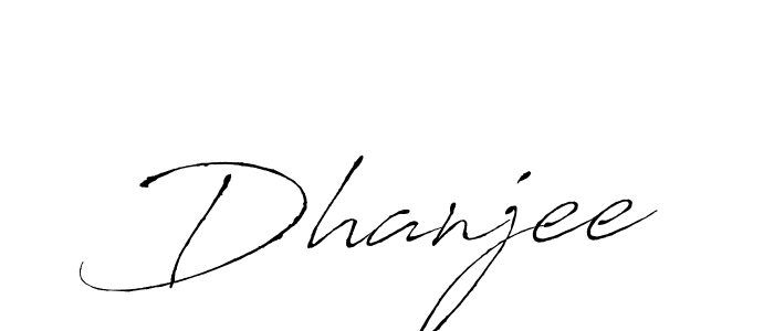 Use a signature maker to create a handwritten signature online. With this signature software, you can design (Antro_Vectra) your own signature for name Dhanjee. Dhanjee signature style 6 images and pictures png