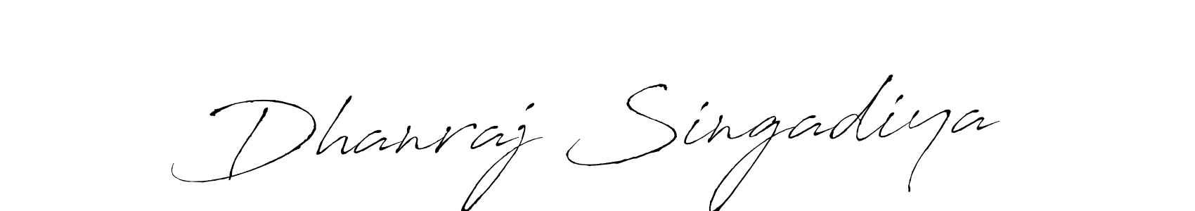 How to make Dhanraj Singadiya name signature. Use Antro_Vectra style for creating short signs online. This is the latest handwritten sign. Dhanraj Singadiya signature style 6 images and pictures png