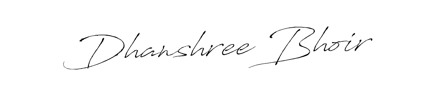 How to make Dhanshree Bhoir name signature. Use Antro_Vectra style for creating short signs online. This is the latest handwritten sign. Dhanshree Bhoir signature style 6 images and pictures png
