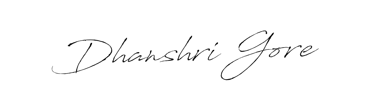 Make a beautiful signature design for name Dhanshri Gore. With this signature (Antro_Vectra) style, you can create a handwritten signature for free. Dhanshri Gore signature style 6 images and pictures png