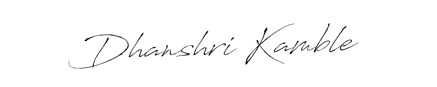 How to make Dhanshri Kamble name signature. Use Antro_Vectra style for creating short signs online. This is the latest handwritten sign. Dhanshri Kamble signature style 6 images and pictures png