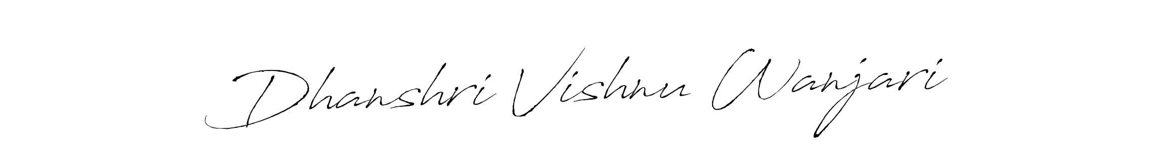 Dhanshri Vishnu Wanjari stylish signature style. Best Handwritten Sign (Antro_Vectra) for my name. Handwritten Signature Collection Ideas for my name Dhanshri Vishnu Wanjari. Dhanshri Vishnu Wanjari signature style 6 images and pictures png