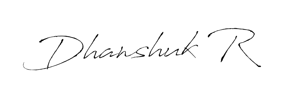 Use a signature maker to create a handwritten signature online. With this signature software, you can design (Antro_Vectra) your own signature for name Dhanshuk R. Dhanshuk R signature style 6 images and pictures png