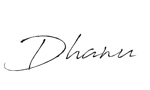 Make a beautiful signature design for name Dhanu. With this signature (Antro_Vectra) style, you can create a handwritten signature for free. Dhanu signature style 6 images and pictures png