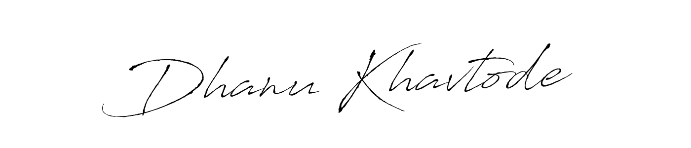 How to make Dhanu Khavtode name signature. Use Antro_Vectra style for creating short signs online. This is the latest handwritten sign. Dhanu Khavtode signature style 6 images and pictures png