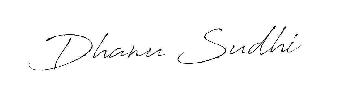 Make a beautiful signature design for name Dhanu Sudhi. With this signature (Antro_Vectra) style, you can create a handwritten signature for free. Dhanu Sudhi signature style 6 images and pictures png