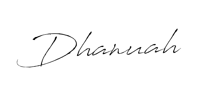 How to make Dhanuah name signature. Use Antro_Vectra style for creating short signs online. This is the latest handwritten sign. Dhanuah signature style 6 images and pictures png