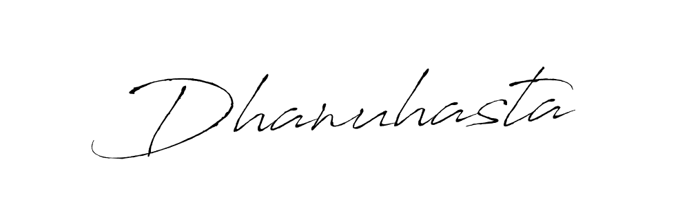 Use a signature maker to create a handwritten signature online. With this signature software, you can design (Antro_Vectra) your own signature for name Dhanuhasta. Dhanuhasta signature style 6 images and pictures png