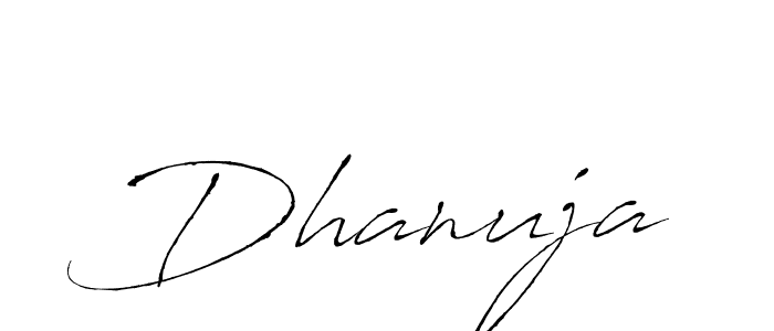 Make a beautiful signature design for name Dhanuja. With this signature (Antro_Vectra) style, you can create a handwritten signature for free. Dhanuja signature style 6 images and pictures png